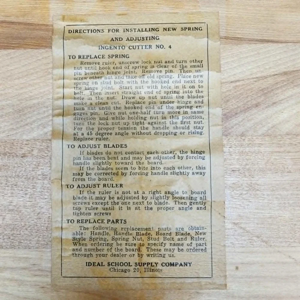 Ingento No 4 Paper Cutter Wood Guillotine Brown Unisex 12x12 Vintage Industrial